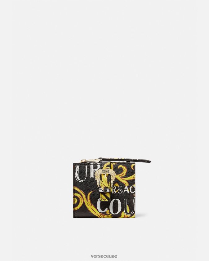 نحيف محفظة بشعار كوتور 1 Versace الذهب الأسود 0FVD2J2343 مُكَمِّلات