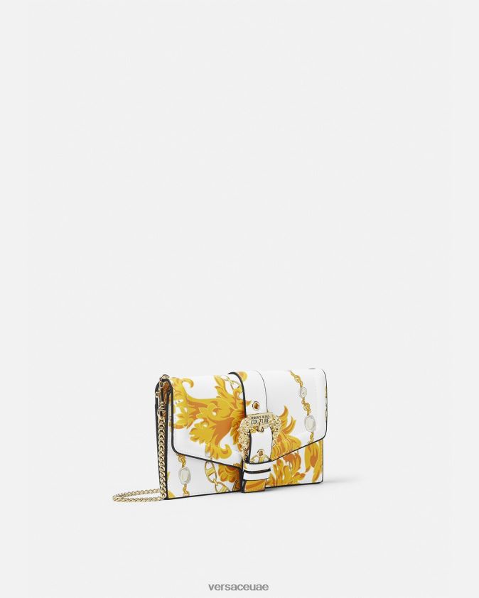 نحيف حقيبة كتف سلسلة كوتور كوتور1 Versace الذهب والأبيض 0FVD2J2359 أكياس