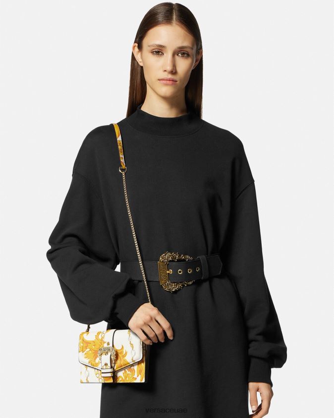 نحيف حقيبة كتف سلسلة كوتور كوتور1 Versace الذهب والأبيض 0FVD2J2359 أكياس