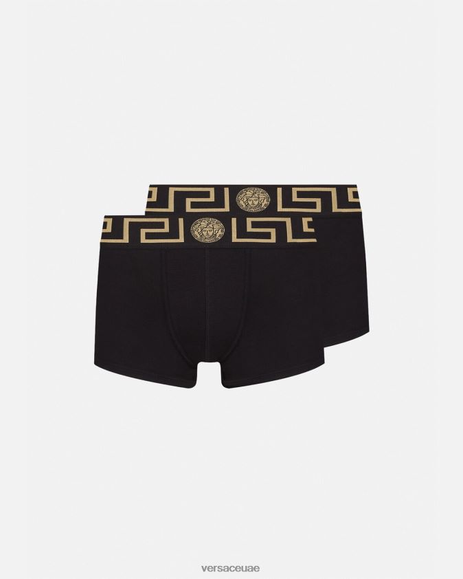 رجال جذوع الحدود اليونانية 2-حزمة Versace أسود 0FVD2J1753 الملابس الداخلية وملابس البحر