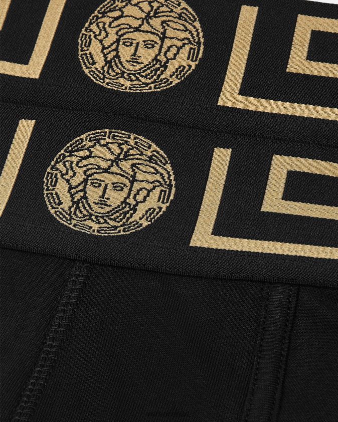 رجال جذوع الحدود اليونانية 2-حزمة Versace أسود 0FVD2J1753 الملابس الداخلية وملابس البحر