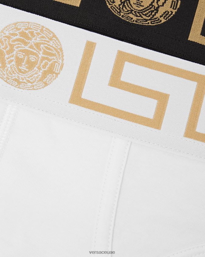 رجال ملخصات الحدود اليونانية 2-حزمة Versace أسود/أبيض 0FVD2J1781 الملابس الداخلية وملابس البحر