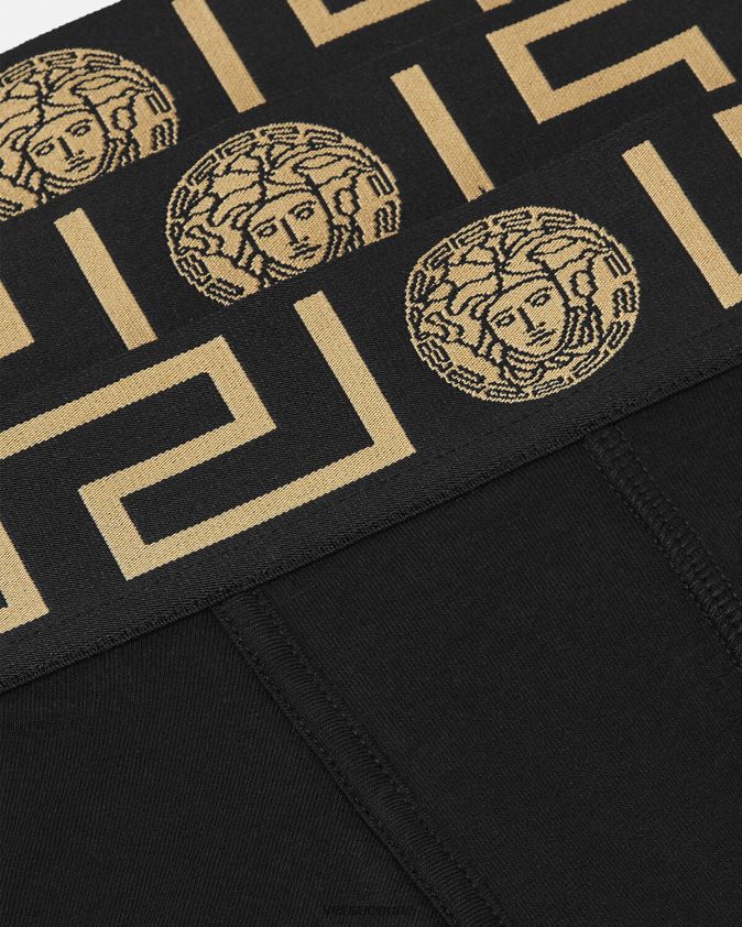 رجال جذوع الحدود اليونانية 3-حزمة Versace أسود 0FVD2J1750 الملابس الداخلية وملابس البحر