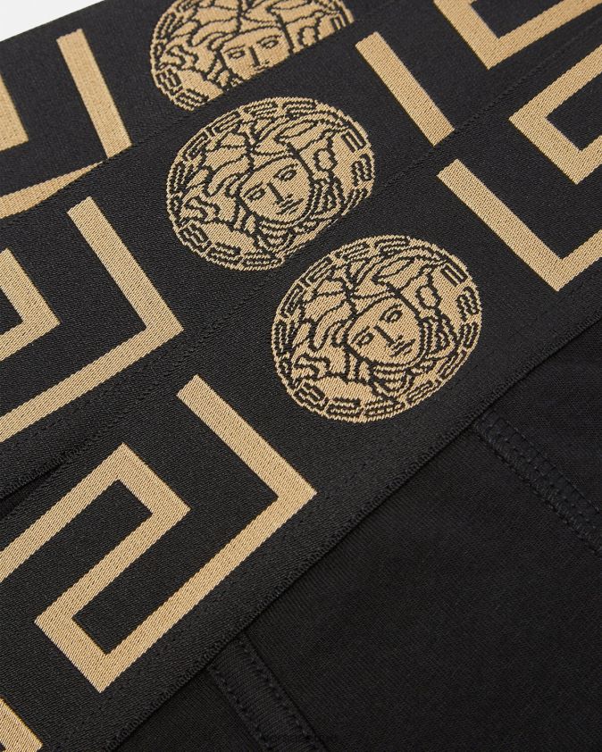 رجال ملخصات الحدود اليونانية 3-حزمة Versace أسود 0FVD2J1778 الملابس الداخلية وملابس البحر