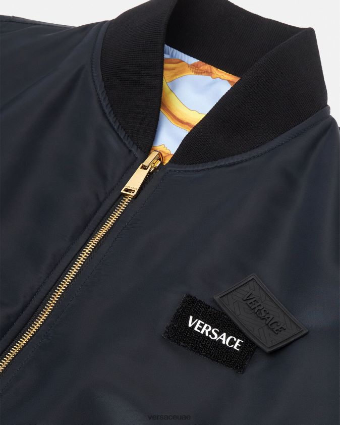 رجال سترة باروكو 660 بومبر ذات وجهين Versace الأزرق والذهبي 0FVD2J1240 ملابس