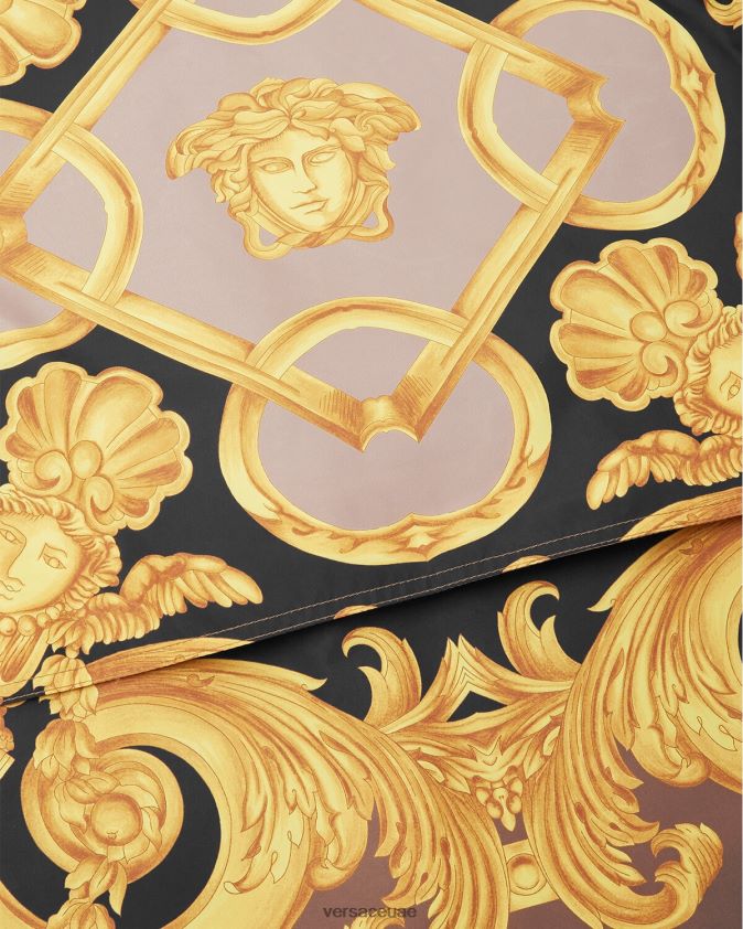 رجال سترة واقية من الرياح من باروكو 660 Versace البني والذهبي 0FVD2J1241 ملابس
