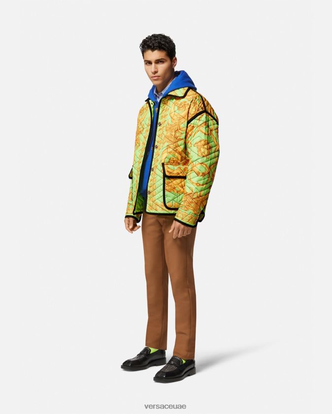 رجال سترة باروكو 660 مبطنة Versace الذهب والأخضر 0FVD2J1242 ملابس