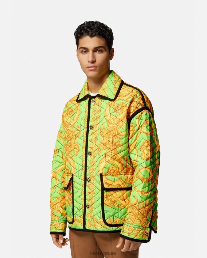 رجال سترة باروكو 660 مبطنة Versace الذهب والأخضر 0FVD2J1242 ملابس