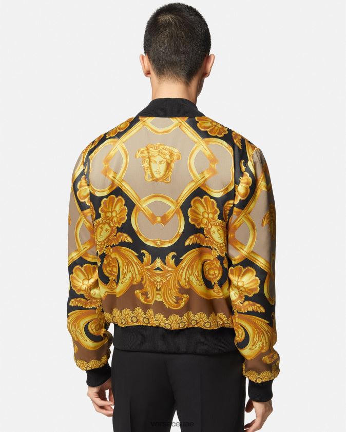 رجال سترة باروكو 660 بومبر ذات وجهين Versace أسود 0FVD2J1351 ملابس