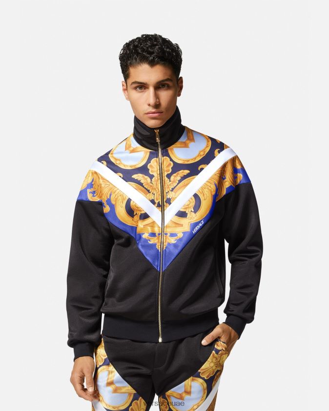 رجال سترة باروكو 660 بسحاب Versace الأزرق والذهبي 0FVD2J1417 ملابس