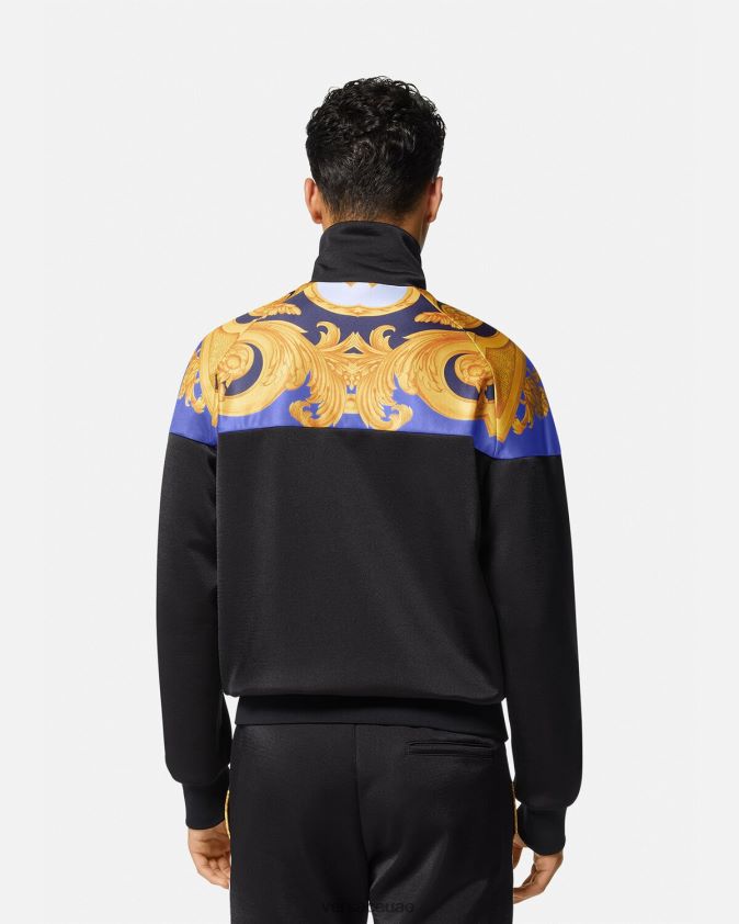 رجال سترة باروكو 660 بسحاب Versace الأزرق والذهبي 0FVD2J1417 ملابس