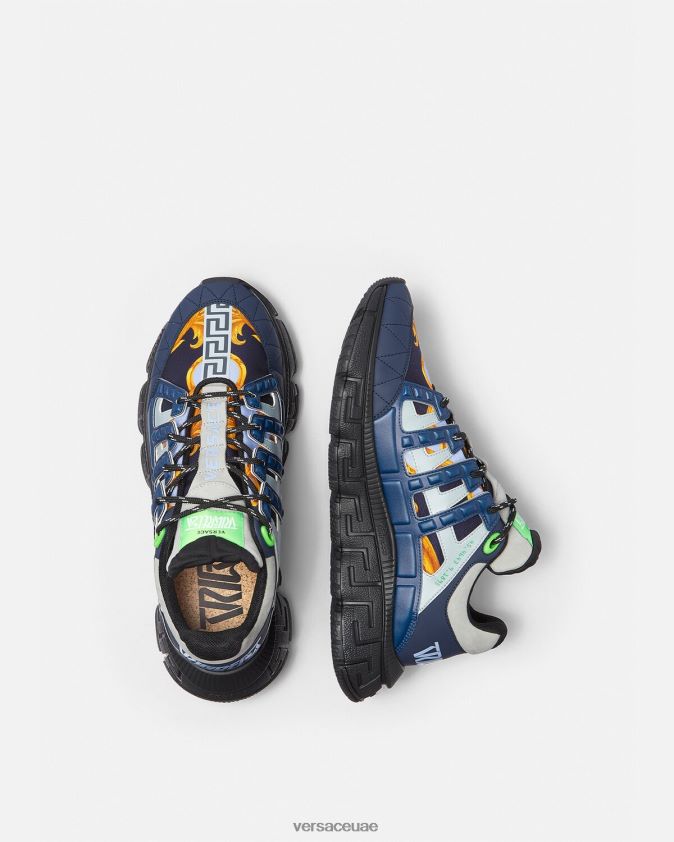 رجال حذاء باروكو 660 تريجريكا الرياضي Versace أزرق 0FVD2J1542 حذاء