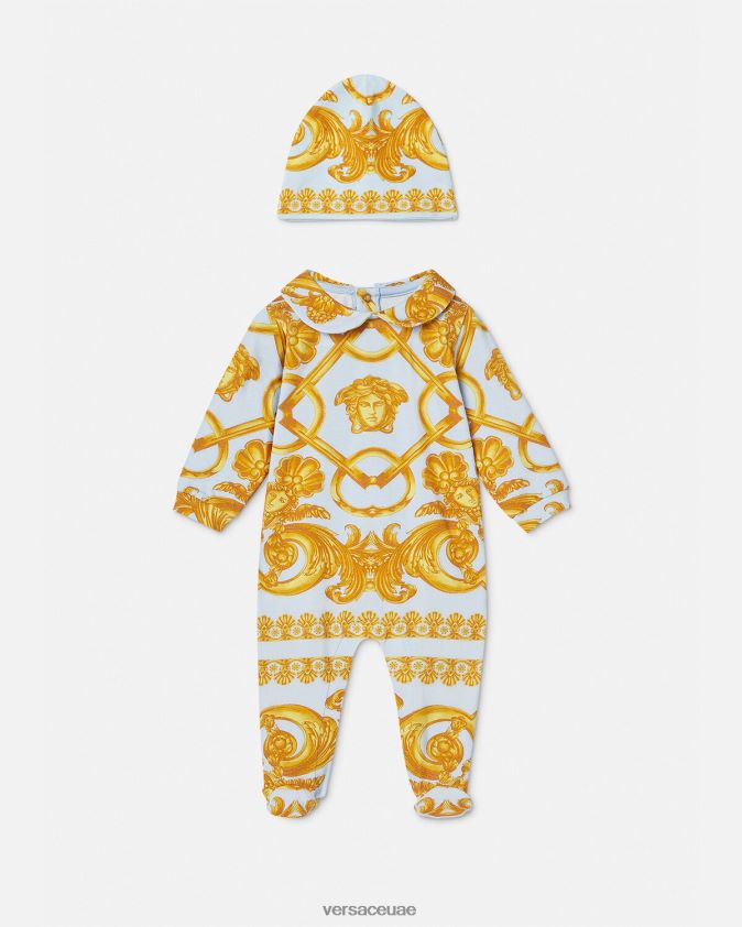 أطفال مجموعة ملابس نوم للأطفال من باروكو 660 Versace الضوء الأزرق والذهبي 0FVD2J1827 ملابس