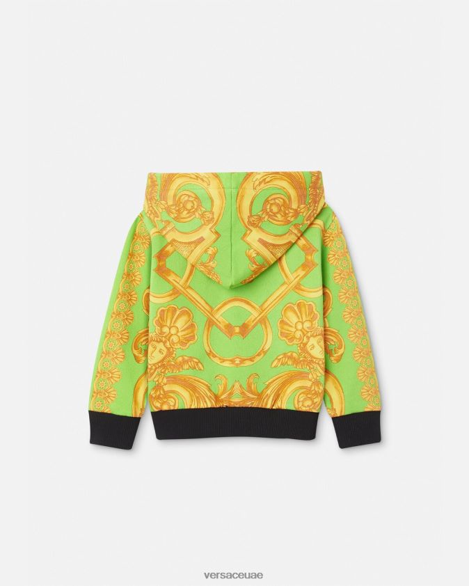 أطفال سترة باروكو 660 بسحاب للأطفال Versace الذهب والأخضر 0FVD2J1892 ملابس