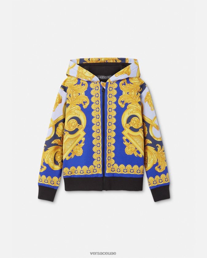 أطفال هوديي باروكو 660 بسحاب Versace الأزرق والذهبي 0FVD2J2108 ملابس