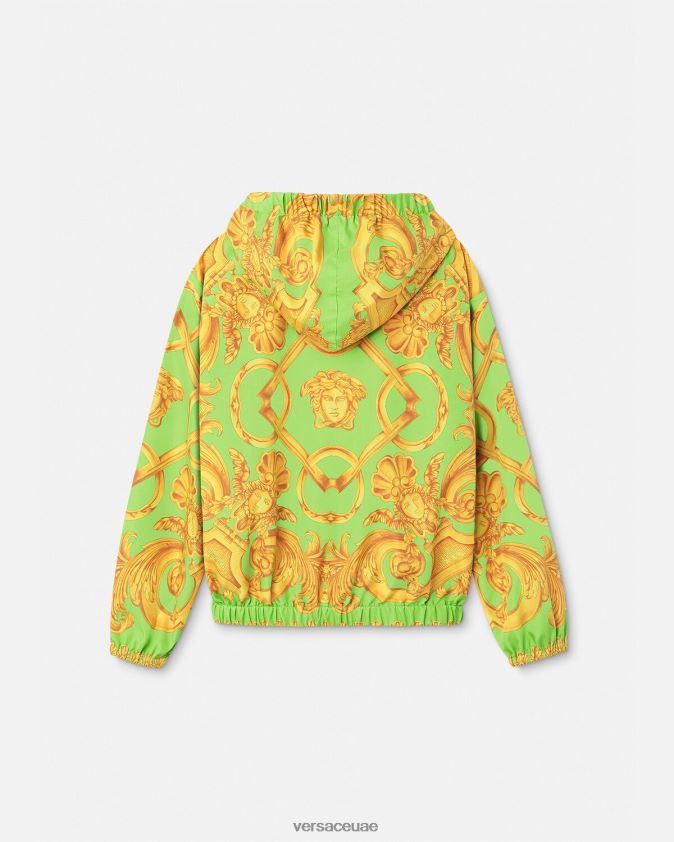 أطفال سترة واقية من الرياح من باروكو 660 Versace الذهب والأخضر 0FVD2J2109 ملابس