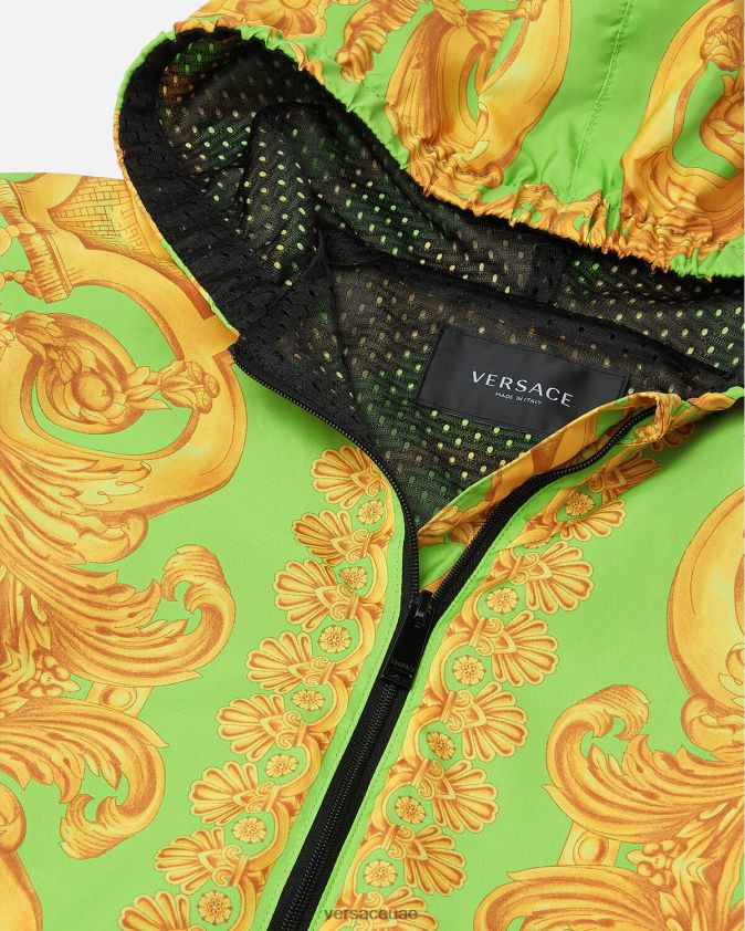 أطفال سترة واقية من الرياح من باروكو 660 Versace الذهب والأخضر 0FVD2J2109 ملابس