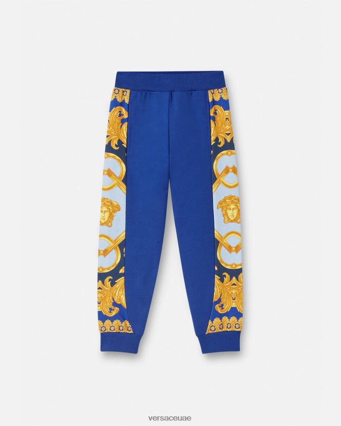 أطفال باروكو 660 بنطال رياضي Versace الأزرق والطباعة 0FVD2J2110 ملابس