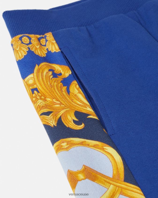 أطفال باروكو 660 بنطال رياضي Versace الأزرق والطباعة 0FVD2J2110 ملابس