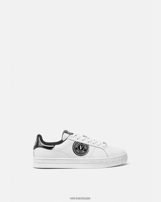 رجال حذاء رياضي كورت 88 بشعار V Versace أبيض أسود 0FVD2J2444 حذاء