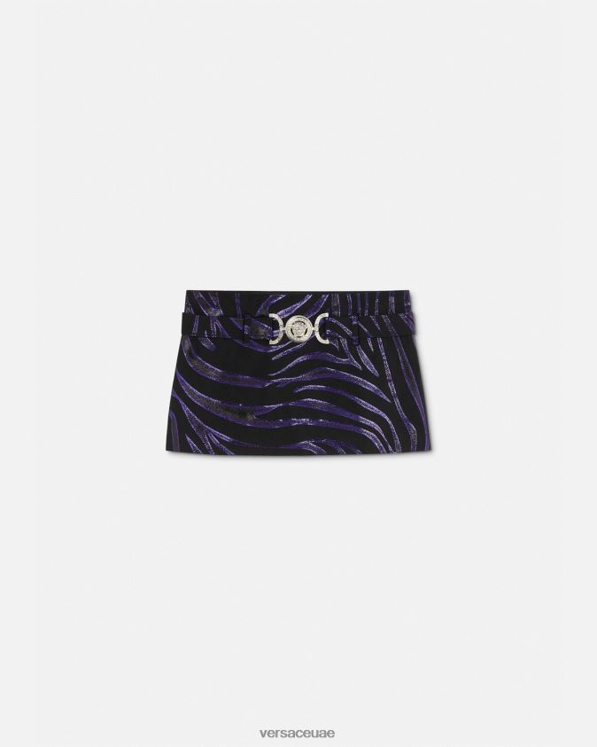 نحيف تنورة زيبرا ميدوسا 95 القصيرة Versace الطباعة والبنفسجي 0FVD2J126 ملابس