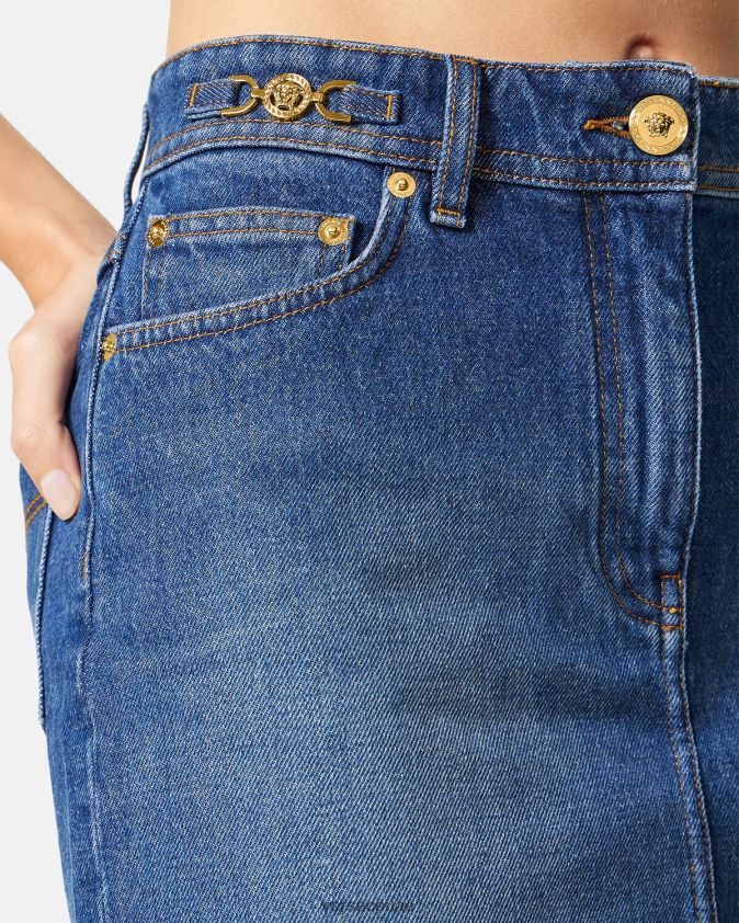 نحيف تنورة جينز قصيرة من ميدوسا '95 Versace أزرق 0FVD2J167 ملابس