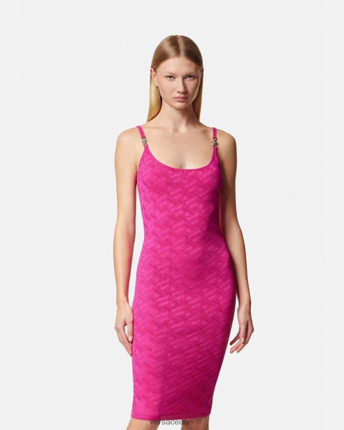 نحيف فستان لا غريكا ميدوسا '95 ميدي Versace ضارب الى الحمرة 0FVD2J30 ملابس