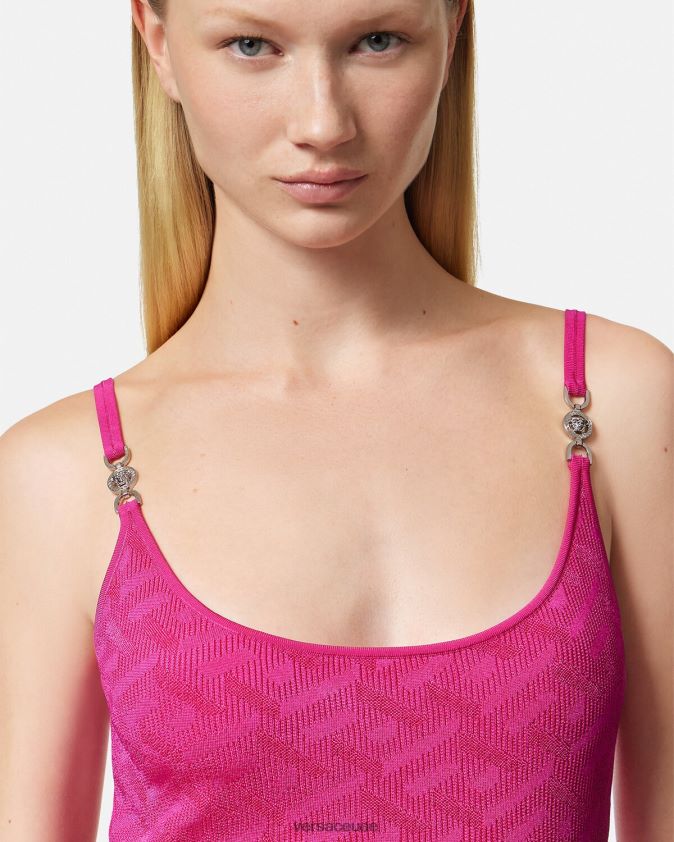 نحيف فستان لا غريكا ميدوسا '95 ميدي Versace ضارب الى الحمرة 0FVD2J30 ملابس