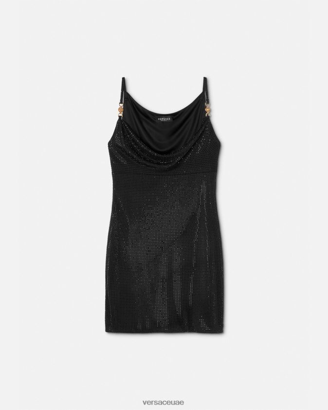 نحيف فستان قصير كريستال ميدوسا '95 Versace أسود 0FVD2J31 ملابس