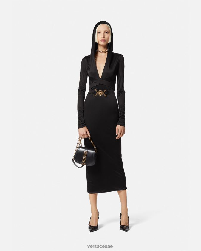 نحيف فستان بقلنسوة ميدوسا '95 Versace أسود 0FVD2J36 ملابس