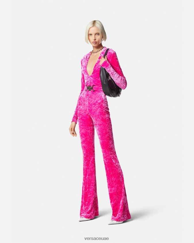 نحيف بذلة مخملية بغطاء للرأس من ميدوسا '95 Versace ضارب الى الحمرة 0FVD2J56 ملابس