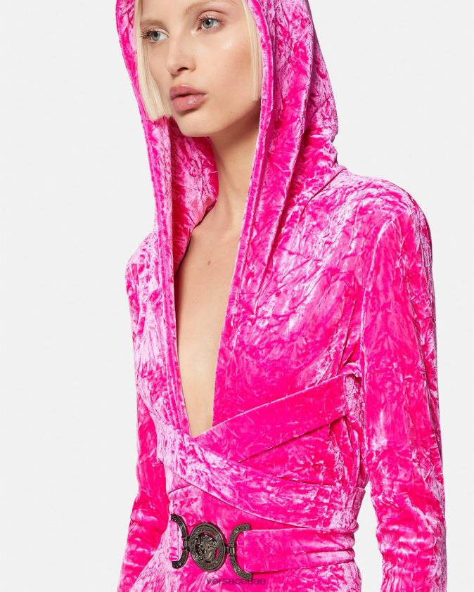 نحيف بذلة مخملية بغطاء للرأس من ميدوسا '95 Versace ضارب الى الحمرة 0FVD2J56 ملابس