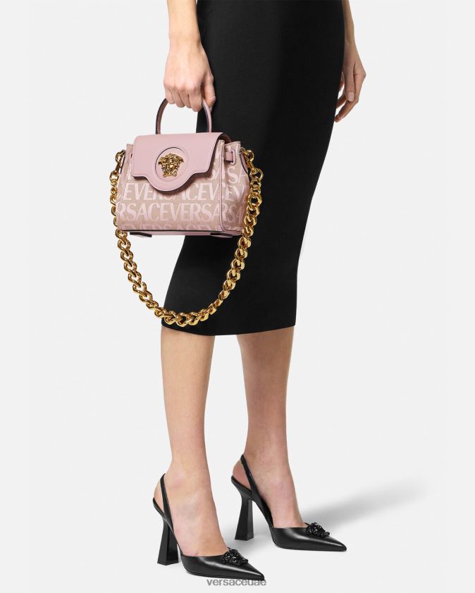 نحيف حقيبة يد صغيرة من Allover La Medusa Versace الوردي والطباعة 0FVD2J326 أكياس