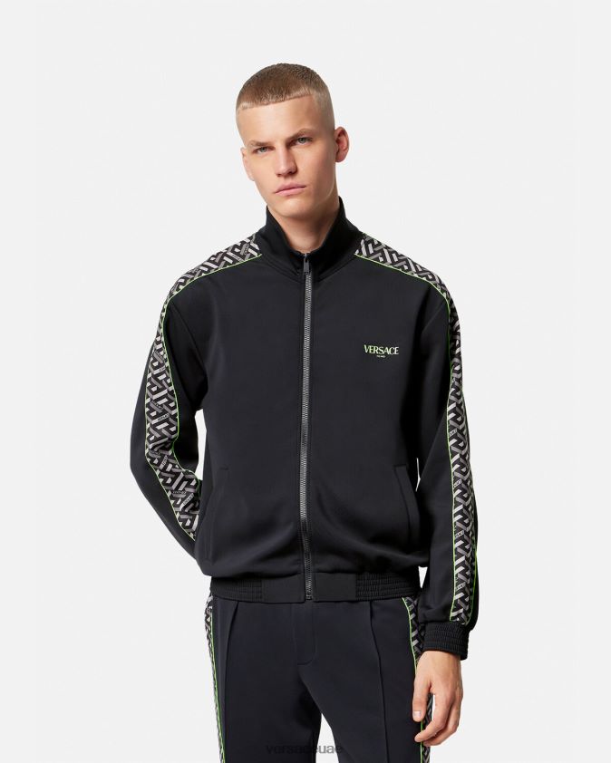 رجال سترة رياضية من النايلون من La Greca Versace مطبعة 0FVD2J1458 ملابس