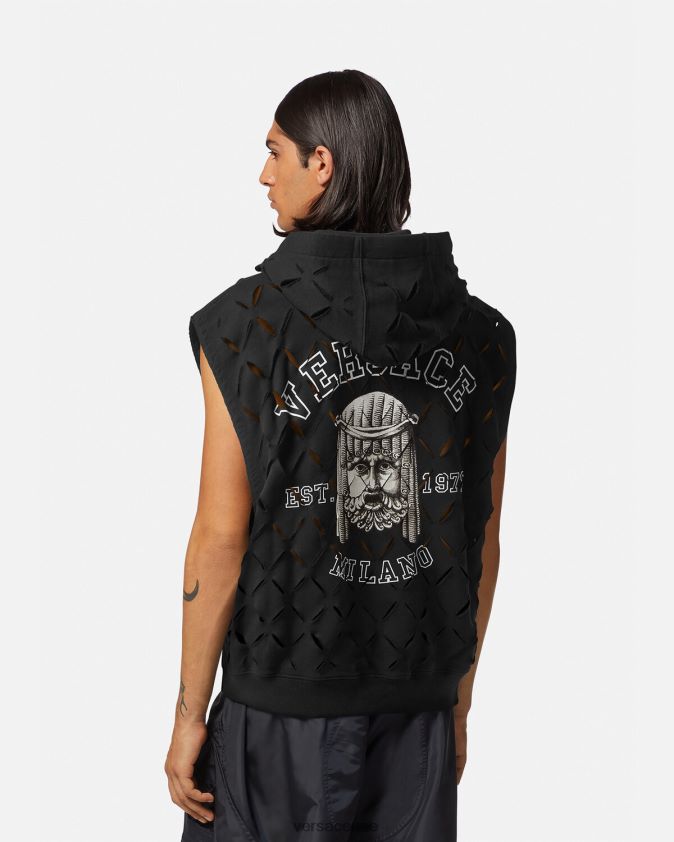 رجال هوديي بشعار La Maschera مائل Versace أسود 0FVD2J1423 ملابس