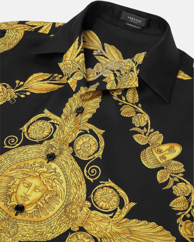 رجال قميص من الحرير الباروكي من Maschera Versace مطبعة 0FVD2J1311 ملابس