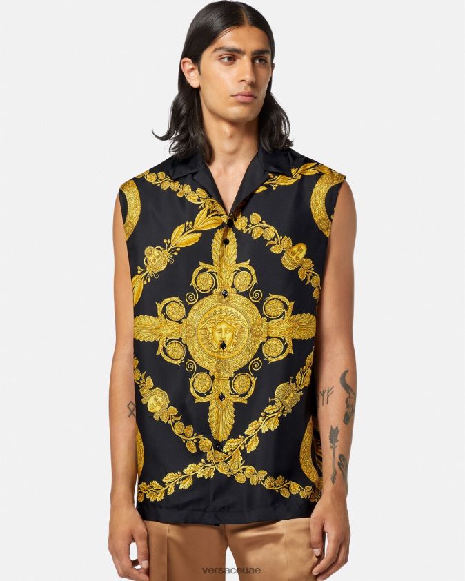 رجال قميص من الحرير الباروكي من Maschera Versace مطبعة 0FVD2J1312 ملابس