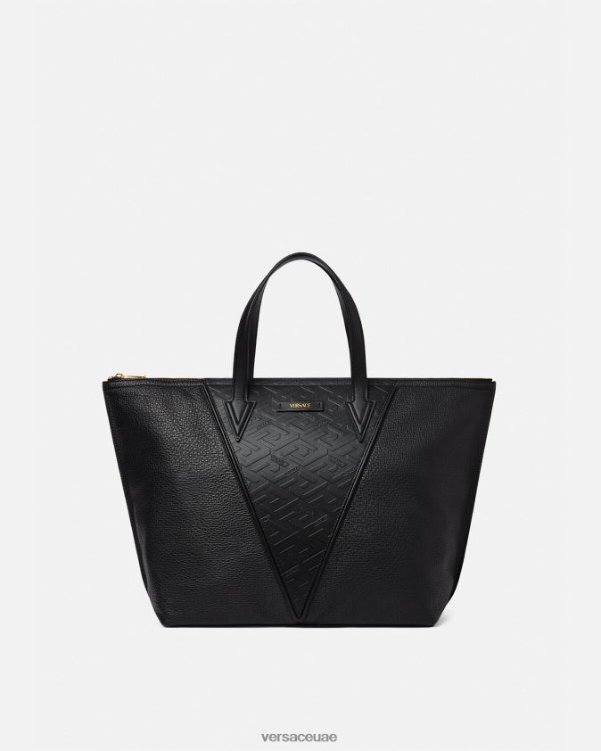 رجال حقيبة يد V Greca Signature Versace أسود 0FVD2J1490 أكياس