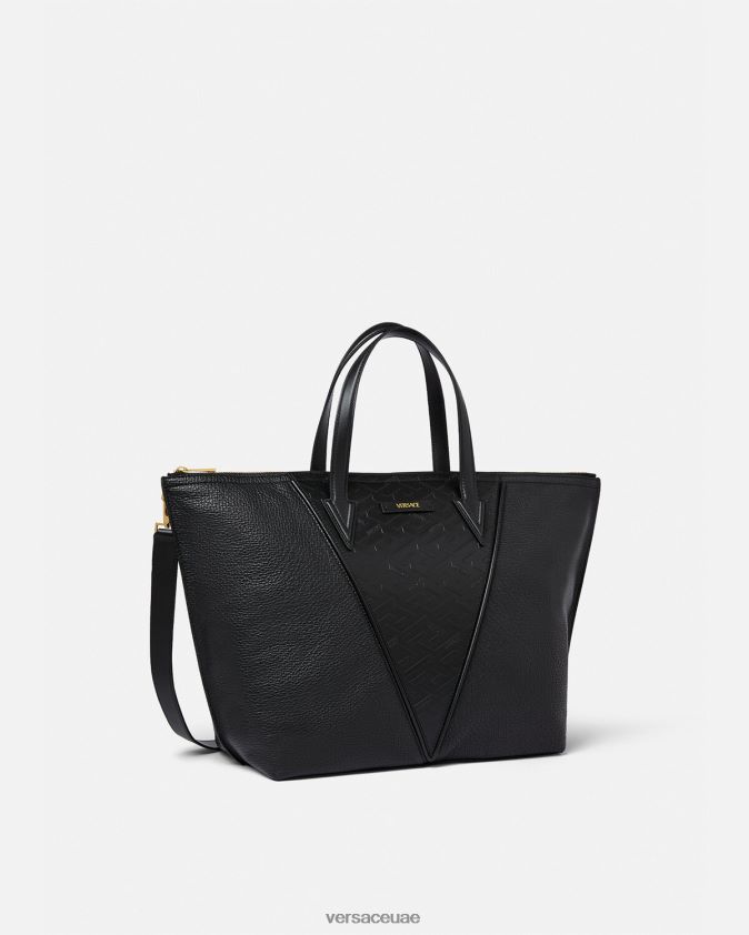 رجال حقيبة يد V Greca Signature Versace أسود 0FVD2J1490 أكياس