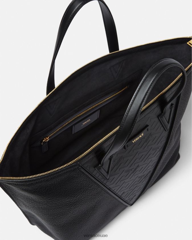 رجال حقيبة يد V Greca Signature Versace أسود 0FVD2J1490 أكياس