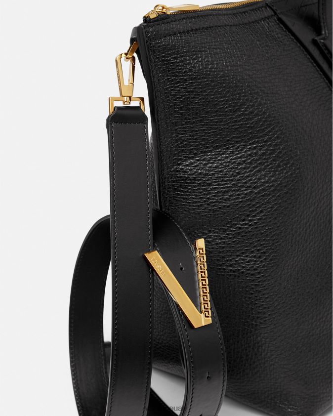 رجال حقيبة يد V Greca Signature Versace أسود 0FVD2J1490 أكياس