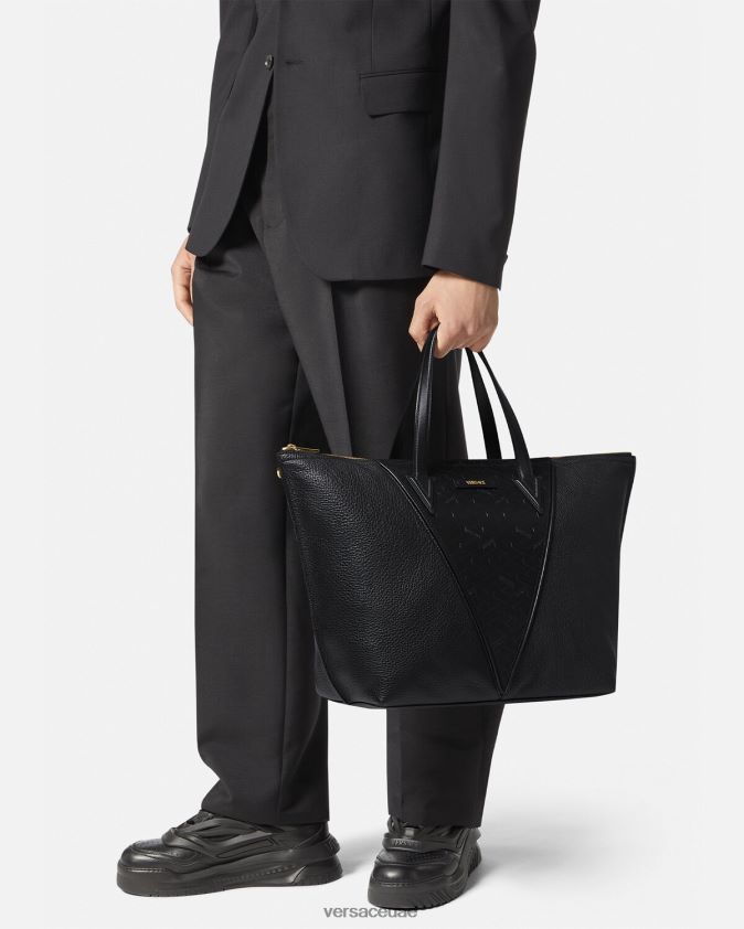 رجال حقيبة يد V Greca Signature Versace أسود 0FVD2J1490 أكياس