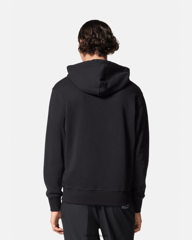 رجال هوديي بشعار على شكل حرف V Versace الذهب الأسود 0FVD2J2364 ملابس