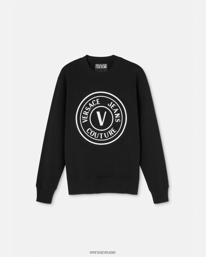 رجال سترة بشعار على شكل حرف V Versace أسود 0FVD2J2411 ملابس