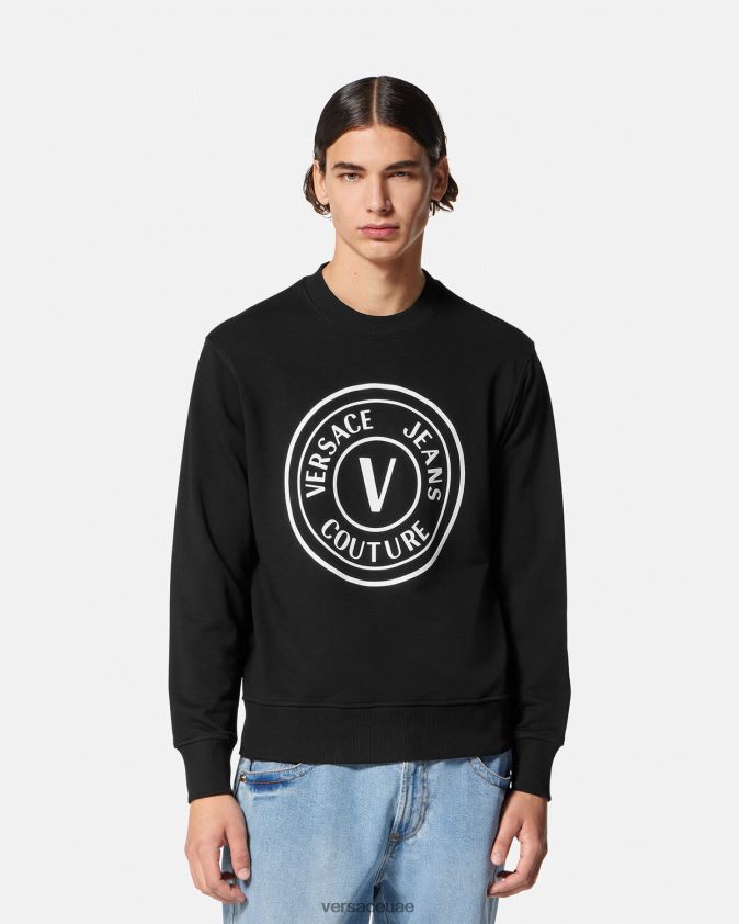 رجال سترة بشعار على شكل حرف V Versace أسود 0FVD2J2411 ملابس