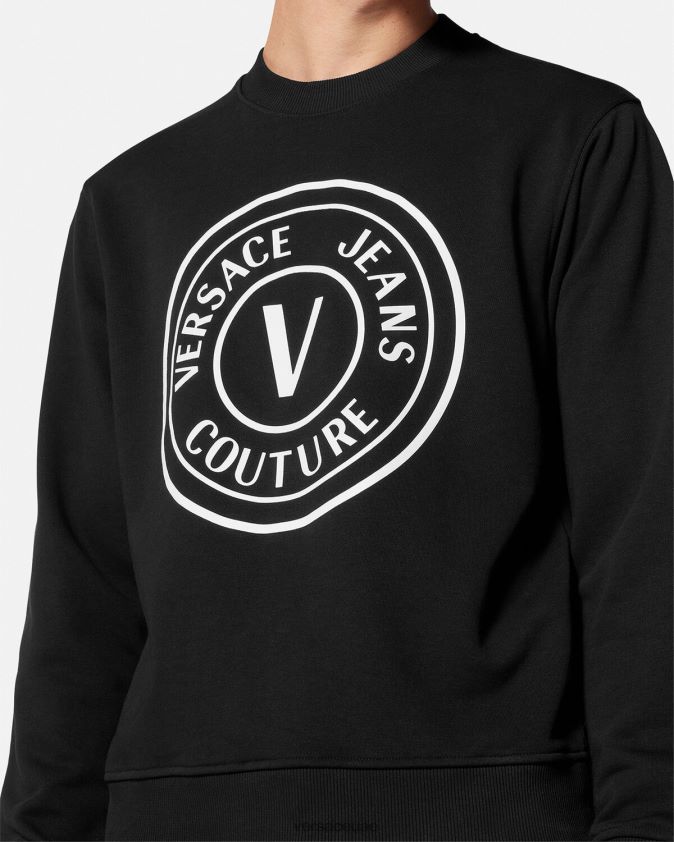 رجال سترة بشعار على شكل حرف V Versace أسود 0FVD2J2411 ملابس