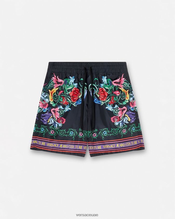 رجال شورت حديقة بشعار V Versace الذهب الأسود 0FVD2J2435 ملابس