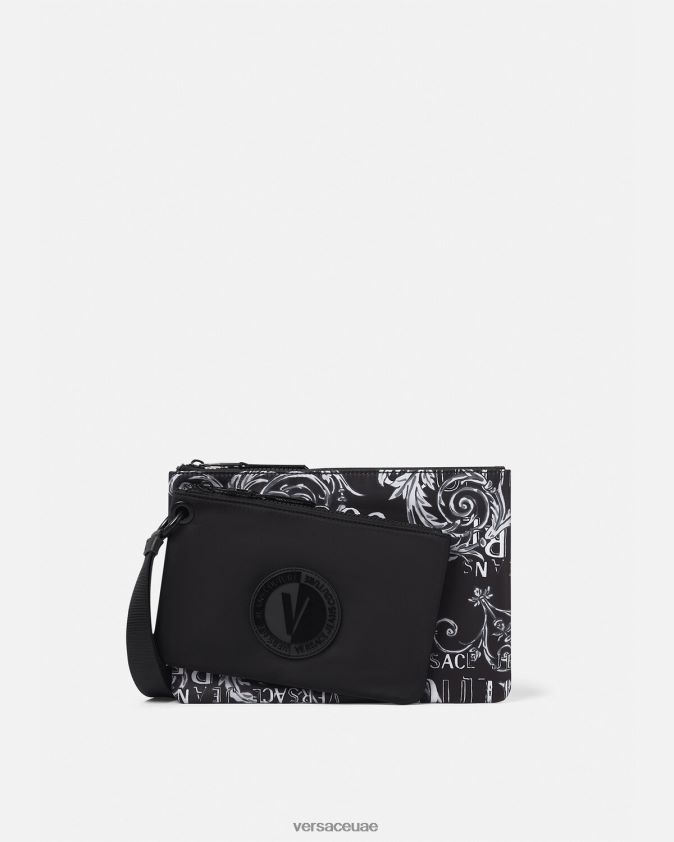 رجال حقيبة بشعار على شكل حرف V بشعار مزدوج Versace أسود اللون الرمادي 0FVD2J2496 مُكَمِّلات