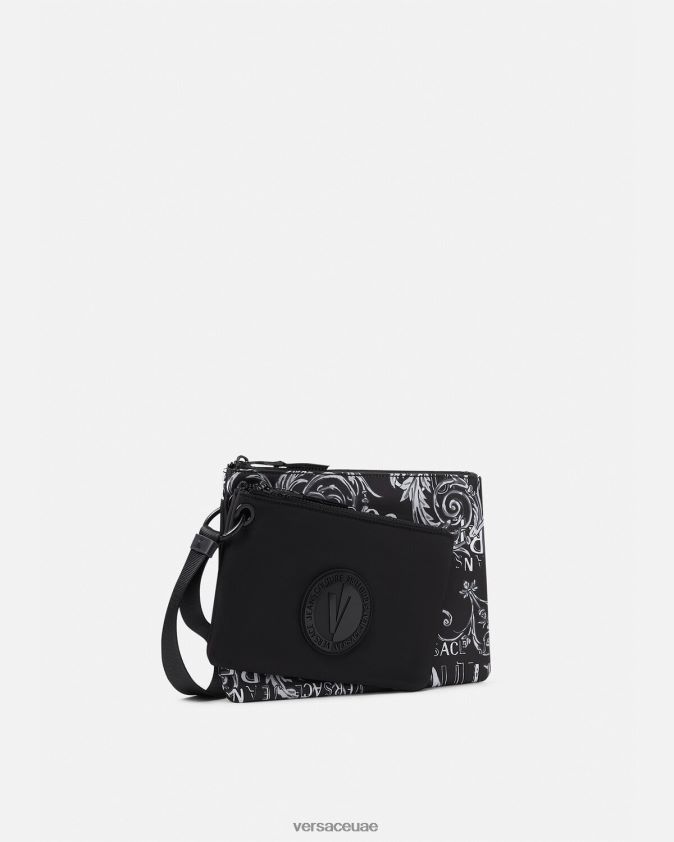 رجال حقيبة بشعار على شكل حرف V بشعار مزدوج Versace أسود اللون الرمادي 0FVD2J2496 مُكَمِّلات