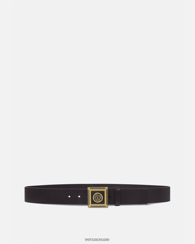 رجال حزام بشعار على شكل حرف V Versace الذهب الأسود 0FVD2J2504 مُكَمِّلات